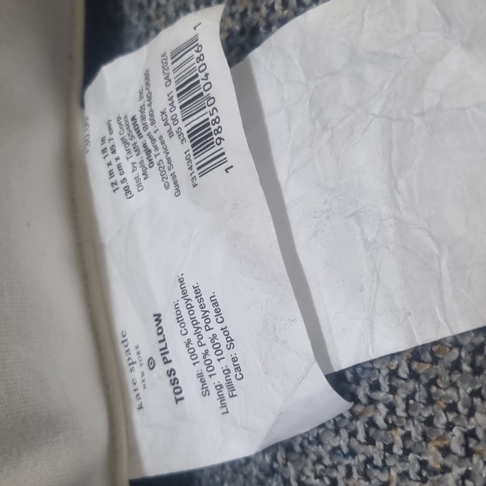 KATE SPADE NY x TARGET 'Take It Easy' Beaded Lumbar Throw Pillow Black/Cream - Picture 7 of 8